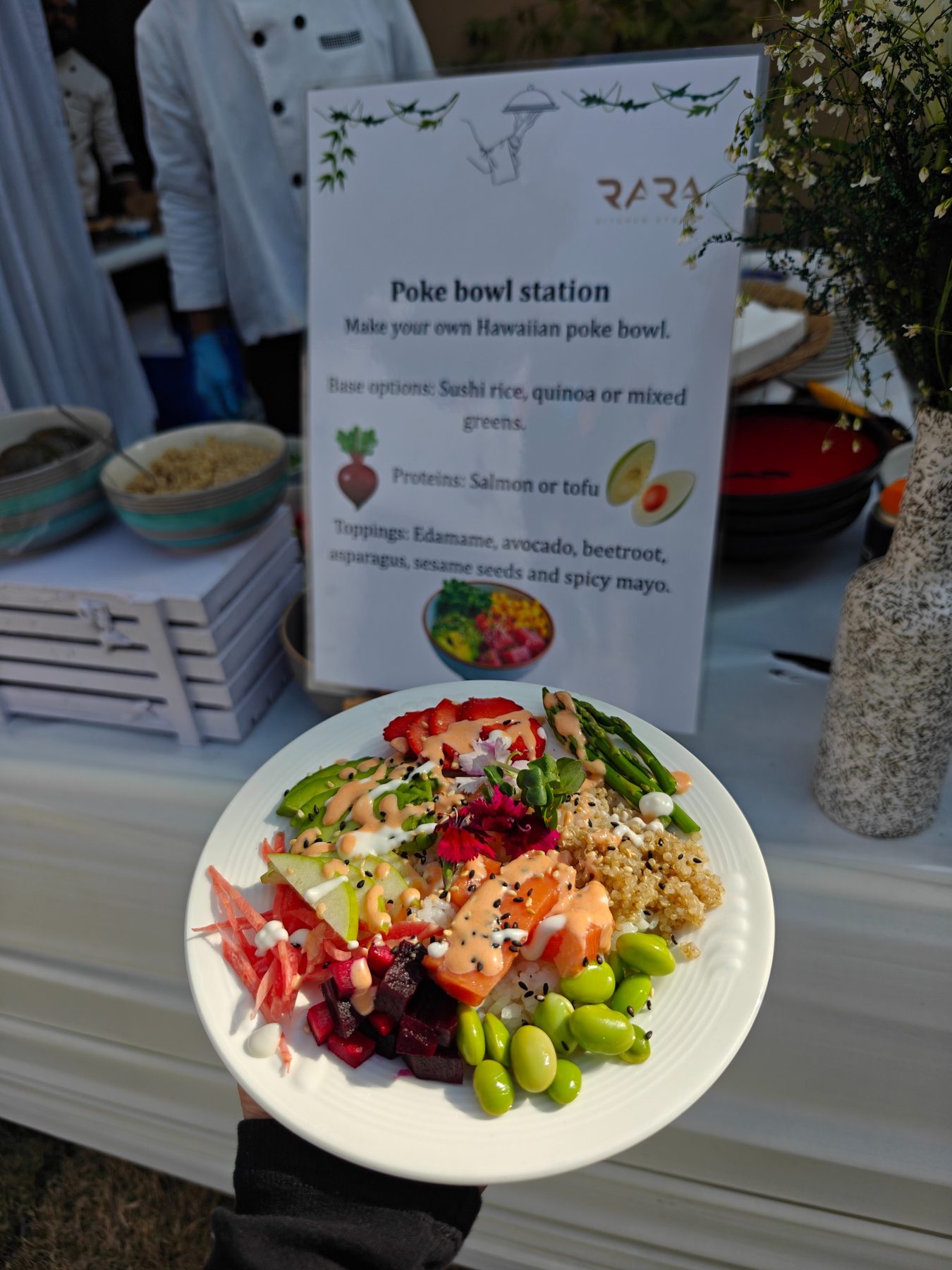 RARA interactive poke bowl station
