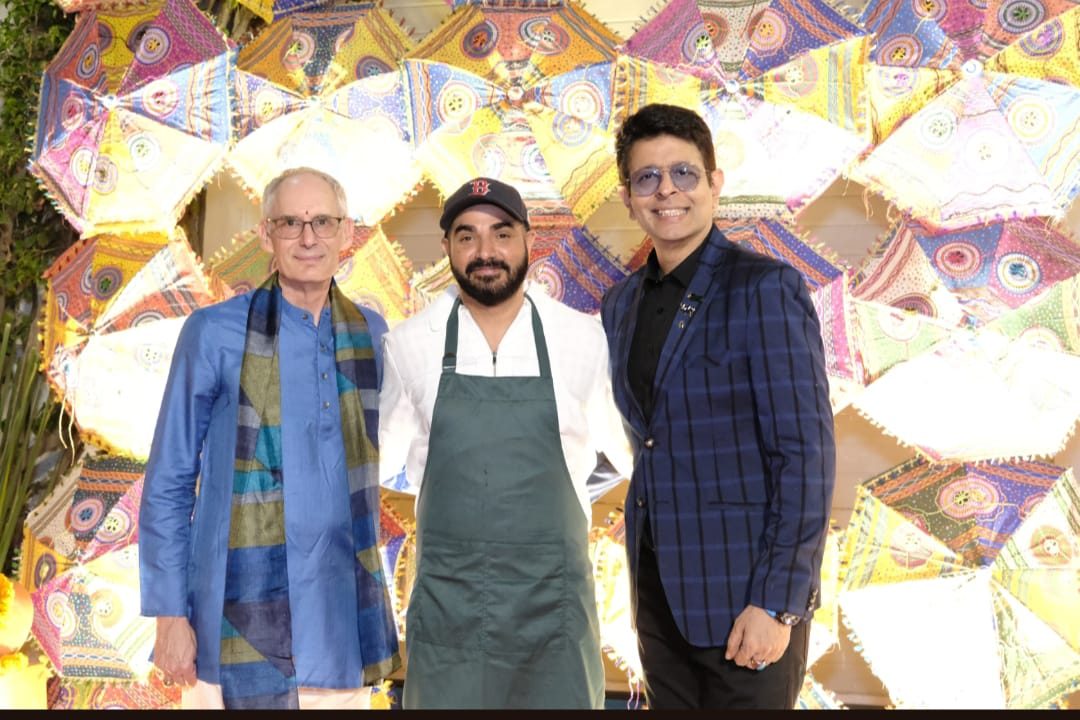 Chef Raman Kohli with guests at an international event